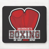 ネームパーソナライズされたボクサーボクシンググラブ賞戦闘機 マウスパッド (正面)