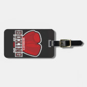 ネームパーソナライズされたボクサーボクシンググラブ賞戦闘機 ラゲッジタグ (正面横)