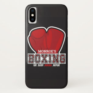 ネームパーソナライズされたボクサーボクシンググラブ賞戦闘機 iPhone X ケース