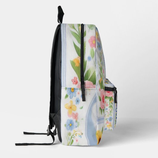 ネームパーソナライズされたマルチーズパピー、マルチーズセレニティ プリントバックパック (左)