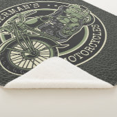 ネームパーソナライズされたレトロ軍隊バイクバイクもしくは自転車に乗る人 シェルパブランケット (3/4)