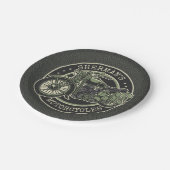 ネームパーソナライズされたレトロ軍隊バイクバイクもしくは自転車に乗る人 ペーパープレート (アングル)