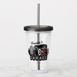 ネームパーソナライズされたレーシングフレイムガレ改造ージ アクリルタンブラー