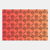 ネームパーソナライズされた気持ちスポーツサッカー誕生日 ラッピングペーパーシート (正面3)