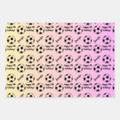 ネームパーソナライズされた気持ちスポーツサッカー誕生日 ラッピングペーパーシート (正面)