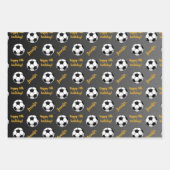 ネームパーソナライズされた気持ちスポーツサッカー誕生日 ラッピングペーパーシート (正面3)