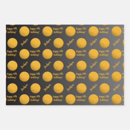 ネームパーソナライズされた気持ちスポーツテーマゴルフ ラッピングペーパーシート (正面3)