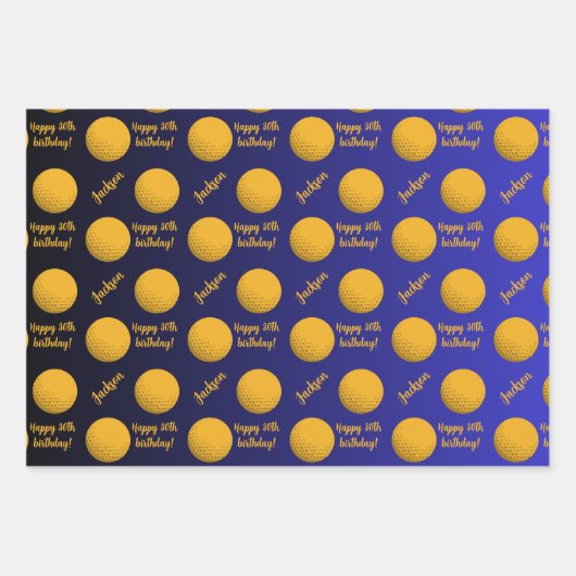 ネームパーソナライズされた気持ちスポーツテーマゴルフ ラッピングペーパーシート (正面2)