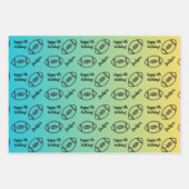 ネームパーソナライズされた気持ちスポーツテーマサッカー ラッピングペーパーシート (正面3)