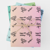 ネームパーソナライズされた気持ちスポーツテーマテニス ラッピングペーパーシート (インサイチュ)