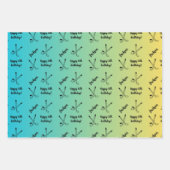 ネームパーソナライズされた気持ちスポーツテーマホッケー ラッピングペーパーシート (正面3)