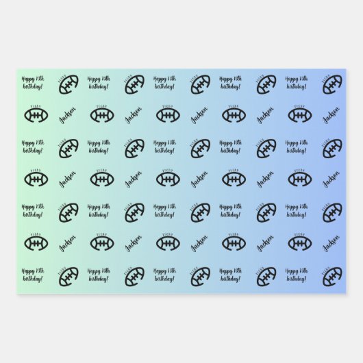ネームパーソナライズされた気持ちスポーツテーマラグビー ラッピングペーパーシート (正面2)