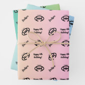 ネームパーソナライズされた気持ちスポーツテーマラグビー ラッピングペーパーシート (インサイチュ)