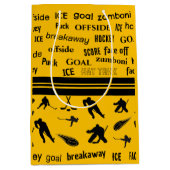 ネームパーソナライズされた番号ホッケー抱き枕 ミディアムペーパーバッグ (正面)