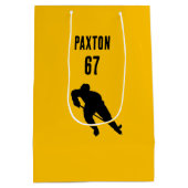 ネームパーソナライズされた番号ホッケー抱き枕 ミディアムペーパーバッグ (裏面)