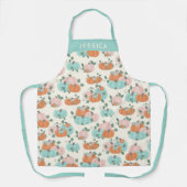 ネームパーソナライズされた秋パステルズキュートカボンプキンベーキング エプロン (正面)