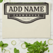 ネームパーソナライズされた素朴ファームハウスオールドウィンドミル キッチンタオル (折り畳み)