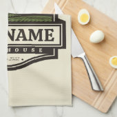 ネームパーソナライズされた素朴ファームハウスオールドウィンドミル キッチンタオル (四つ折り)