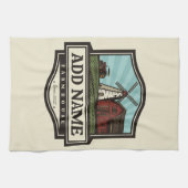 ネームパーソナライズされた素朴ファームハウスオールドウィンドミル キッチンタオル (横)