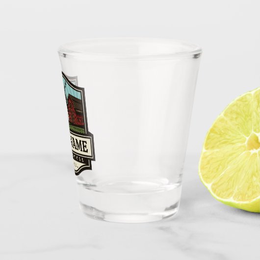 ネームパーソナライズされた素朴ファームハウスオールドウィンドミル ショットグラス (右)