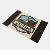 ネームパーソナライズされた素朴ファームハウスオールドウィンドミル ドアマット (アングル)