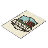 ネームパーソナライズされた素朴ファームハウスオールドウィンドミル ノートブック (左側)