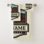 ネームパーソナライズされた素朴ファームハウスオールドウィンドミル バスタオルセット (インサイチュ)