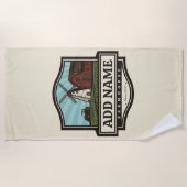 ネームパーソナライズされた素朴ファームハウスオールドウィンドミル ビーチタオル (正面)