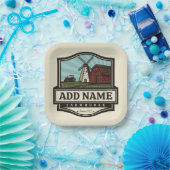 ネームパーソナライズされた素朴ファームハウスオールドウィンドミル ペーパープレート (パーティー)