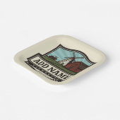 ネームパーソナライズされた素朴ファームハウスオールドウィンドミル ペーパープレート (傾斜あり)