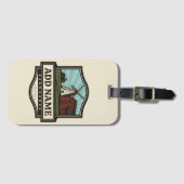 ネームパーソナライズされた素朴ファームハウスオールドウィンドミル ラゲッジタグ (正面横)