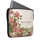 ネームパーソナライズされた・コンピュータ、トレリス・バラ・ヴィンテージ ラップトップスリーブ (正面右)
