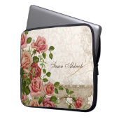 ネームパーソナライズされた・コンピュータ、トレリス・バラ・ヴィンテージ ラップトップスリーブ (正面左)