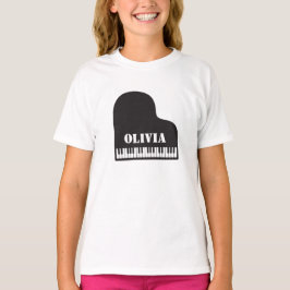 ネームパーソナライズされた・ピアニスト・ピアノ鍵 Tシャツ