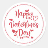 ネームピンクからバレンタインデーのご挨拶 ラウンドシール (正面)
