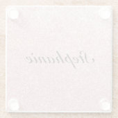 ネームピンクパーソナライズされたグリッタースパークルスタイル ガラスコースター (裏面)