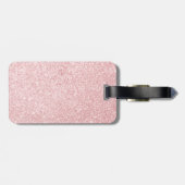 ネームピンクパーソナライズされたグリッタースパークルスタイル ラゲッジタグ (裏面横)