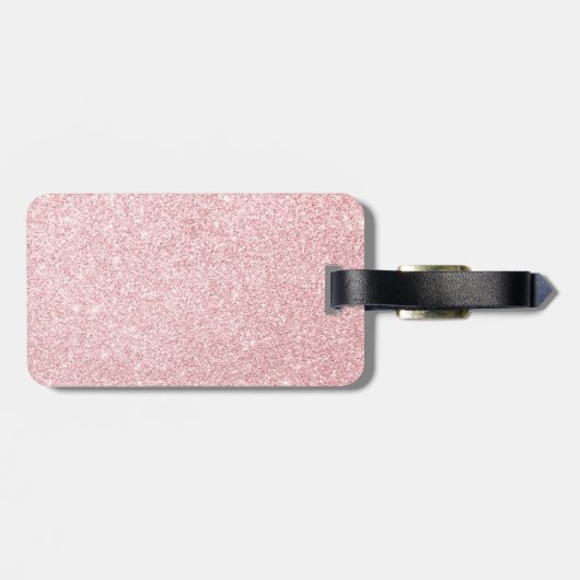 ネームピンクパーソナライズされたグリッタースパークルスタイル ラゲッジタグ (裏面横)