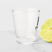 ネームファミリーシンプルタイポグラフィ文字モノグラムブラック ショットグラス (左)