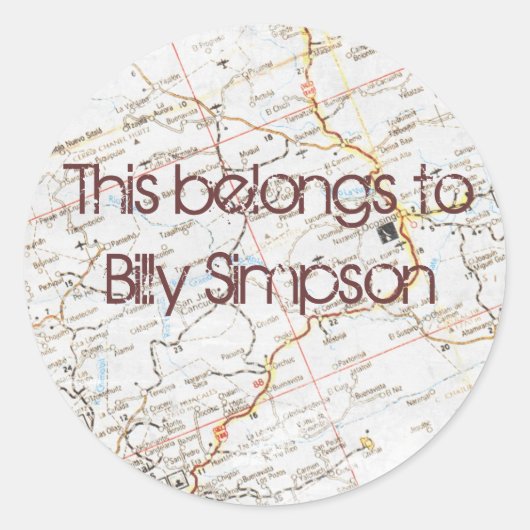 ネームブックのプレート ラウンドシール (正面)