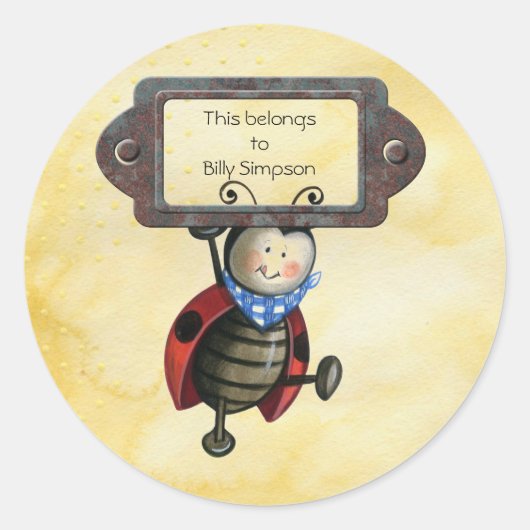 ネームブックのプレート ラウンドシール (正面)