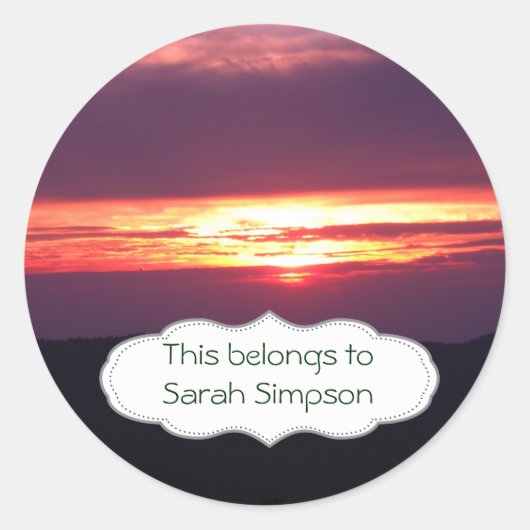 ネームブックのプレート ラウンドシール (正面)