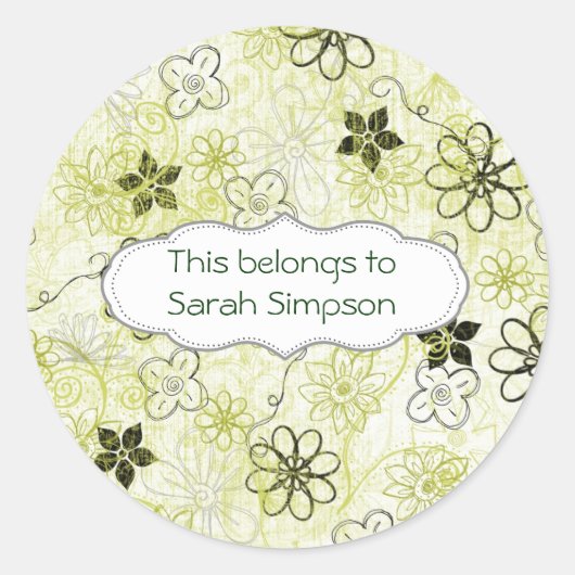 ネームブックのプレート ラウンドシール (正面)