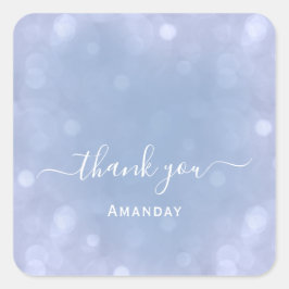 ネームブルーウェディングパステル ブライダル スイート16 スクエアシール