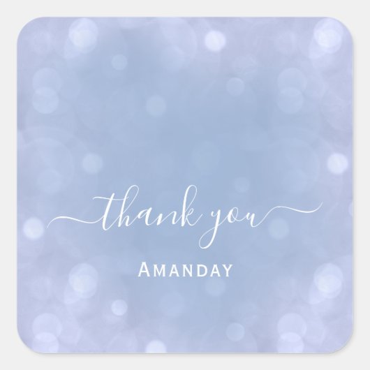 ネームブルーウェディングパステル ブライダル スイート16 スクエアシール (正面)