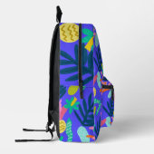 ネームブルーフローラトレンディーカラフルスクールソーバッグ プリントバックパック (左)