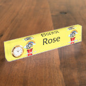 ネームプレートイエローキャッツフェイラインレインボー デスクネームプレート (側面)