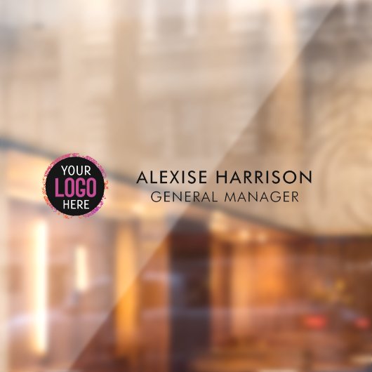 ネームプレート オフィスドア ビジネス ロゴ モダン ホワイト ウィンドウサイン (シート2)