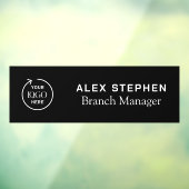 ネームプレート | ビジネス ロゴ ブラック ウィンドウサイン (シート3)