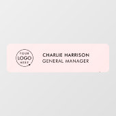 ネームプレート | ビジネス ロゴ ブラッシュ ピンク フェミニン ウィンドウサイン (シート)